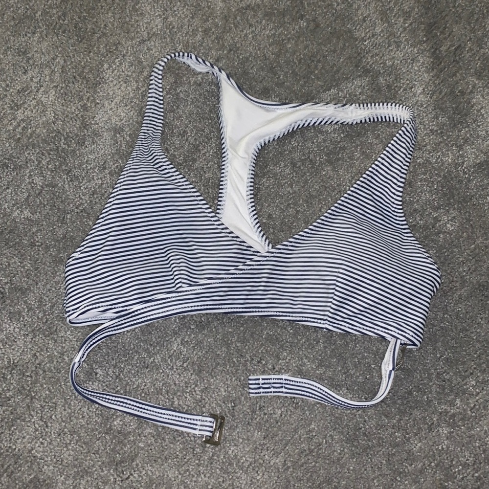 crossover striped bikini